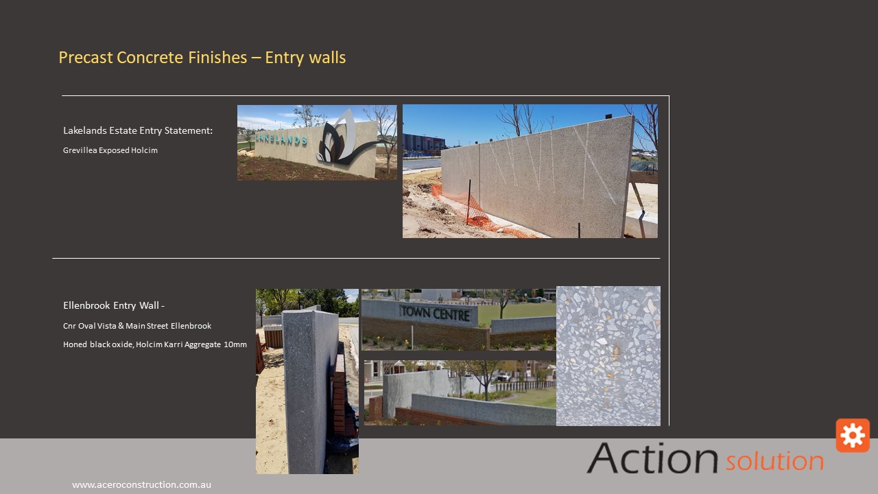 Action Solution Precast Concrete Finishing Options